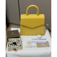 ราคา Fundao bag รุ่น Mia หนังวัวแท้ calf skin ปั๊มลายจระเข้ สีเหลือง (29451560891)