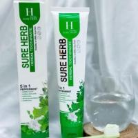 ราคา ยาสีฟันชัวร์เฮิร์บ 5 in 1 ยาสีฟัน สมุนไพร ชัวร์ เฮิร์บ Sure Herb Herbal Toothpaste 100 g. ยาสีฟัน (29816886721)