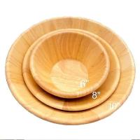 ราคา ชามสลัดไม้ 8 นิ้ว / 10 นิ้ว / 12 นิ้ว ชามไม้ยางพารา salad bowl wood ชามใส่อาหาร ถ้วยไม้ (43416216541)