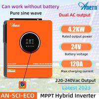 ราคา Anern 4.2KW Hybrid Inverter Pure Sine Wave MPPT Solar Inverter Hybrid Inverter 24V off grid Inverter 500VDC PV Input Power Inverter สามารถทํางานได้ไม่มีแบตเตอรี่ (29431849475)