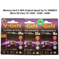 ราคา VGEN การ์ดหน่วยความจํา Micro SD V-GEN Original Turbo Series Class 10 16GB 32GB 64GB การ์ดหน่วยความจํา (24895878529)