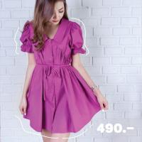 ราคา RYNE ชุดเดรสสั้น สีม่วงเปลือกมังคุด รุ่น Alice's Baby Dolls (4058666589)