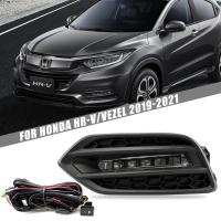 ราคา สําหรับHONDA HR-V HRV/VEZEL 2019 2020 2021 ไฟLED Bar DRL Daylight Day Time Running LightหมอกโคมไฟW/Wiringชุด 2 ชิ้น (47407636950)
