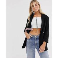 ราคา Bershka blazer with 3/4 sleeves in Black (11071129422)