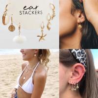 ราคา (พร้อมส่ง) ต่างหูห่วงชุดเปลือกหอยLOVISA (16606726639)