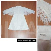 ราคา เดรสสั้นสีขาวมุก งานป้ายMiss manta(S/Mต้นๆ) แต่งลูกไม้อลังสุดๆ งานผู้ดีมากๆ (5543851381)
