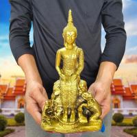 ราคา NMT8 พุทธรูปปางป่าเลไลย์ พระประจำวันพุธกลางคืน ขนาดสูง25ซม.งานลงสีทองโบราณพรีเมี่ยม (18282263995)