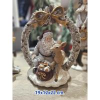 ราคา ตุ๊กตาเรซิ่นซานต้าซุ้มดอกไม้กวางของตกแต่งของประดับคริสต์มาส (29263767847)