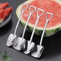 ราคา 1/2/4PCS Stainless Steel Shovel Spoon Creative Coffee Spoon for Ice Cream Dessert Spoon TeaSpoons Fruit Fork Tableware B (29208188995)