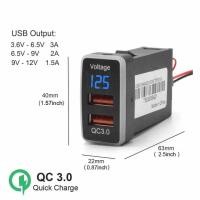 ราคา USB TOYOTA VIGO และ Fortuner รุ่นแรก Quick Charge 3.0 มี 2 ช่อง USB กับ PD เวลาชาร์ตไฟจะเป็นสีแดง (16615290915)