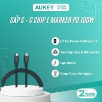 ราคา สายชาร์จ Aukey CB-CD21, สาย C - C ชิป E Marker PD 100W, USB 3.1 Gen2 1.2m - สินค้าของแท้ (43513522597)