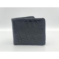 ราคา กระเป๋าสตางค์ สีดำ หนังจระเข้แท้ ถักขอบหนังวัว ส่วนท้อง หนังแท้ Crocodile skin wallet สวย ดูดี ใช้ทน สำหรับคุณผู้ชาย (9013376201)