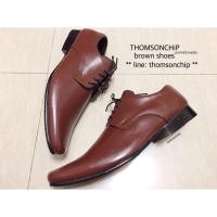 ราคา Leather Brown Shoes รองเท้าหนังหัวแหลม สีน้ำตาล (63008023)
