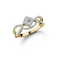 ราคา Jubilee Diamond แหวนเพชร The Moon Stone Twist Ring เพชรแท้ (27486199358)