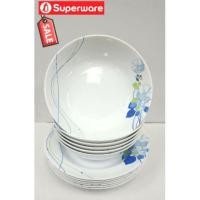 ราคา ซุปเปอร์แวร์ จานลึก9"=6ชิ้น+ชาม7.5:=6ชิ้น=12ชิ้น ลายบลูมมิ่ง บูล (1534763648)