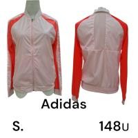 ราคา แจ็คเก็ตเสื้อผ้าร่มแขนยาวสีชมพูอ่อนแขนส้ม Adidas (48256295087)