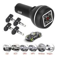ราคา Car TPMS with 4 Internal Sensors Cigarette Lighter Plug Tire Pressure Monitoring System Tyre Temper (47306339220)