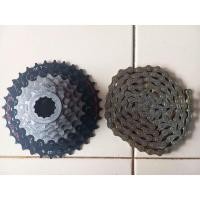 ราคา เฟืองซูม Shimano HG 8 สปีด + โซ่ความเร็ว PYC 8 สปีด (41955641430)
