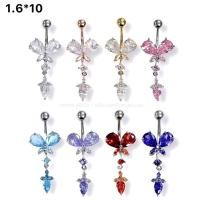 ราคา Navel Piercing Jewelry จิวก้านสแตนเลส+จี้งานเคลือบโลหะรูปผีเสื้อเพชรห้อยตุ้งติ้ง เครื่องประดับ ก้าน1.6มิล (45107179966)