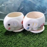 ราคา กระถางช้างเซรามิคพร้อมจานรอง กระถางเซรามิค กระถางแคคตัส กระถางต้นไม้ (16790558771)