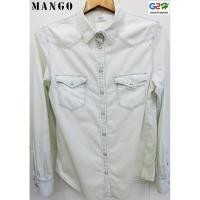 ราคา MANGO แท้ เสื้อเชิ๊ตแขนยาวสีฟอก (1027160180)