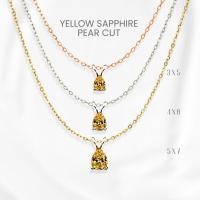ราคา สร้อยคอบุษราคัมแท้ (Yellow Sapphire) หยดน้ำซิกเนเจอร์ เงินแท้ 925 ชุบทองคำขาว / ทอง / โรสโกลด์ จี้พลอย GEORGE Jewelry (50556341671)