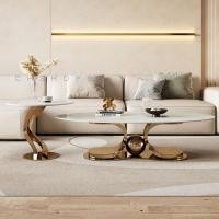 ราคา โต๊ะกลางโซฟาหินอ่อนสไตล์Luxury ขาสแตนเลสทอง เฟอร์นิเจอร์แต่งบ้านหรู งานนำเข้า ส่งฟรี (17192556808)