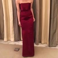 ราคา ชุดราตรีผ้าดี ผ้าหนัก เดรสออกงาน เดรสเกาะอกยาว งานสั่งตัดขนาด 32-24-34 สีแดงไวน์ ตัดรวมผ้าราคาเต็ม6000ค่ะ (18653351341)