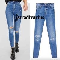 ราคา Stradivarius : Ripped Super High Waist Skinny Jeans (10067381491)
