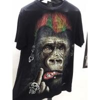ราคา เสื้อยืด Rock Chang มือสอง 3D พิมพ์ลายเรืองแสง สะท้อนแสง High Definition cotton 100% สีดำ size M (12115028475)