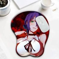 ราคา Chainsaw Man 3D ซิลิโคนส่วนที่เหลือข้อมือแผ่นรองเมาส์ Reze Cool Girl Breast Kawaii Boob โต๊ะ Pad ใช้ Ergonomic Gaming Pad (47206552863)
