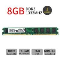 ราคา ใหม่ แรมหน่วยความจําเดสก์ท็อป สําหรับ Kingston 8GB DDR3 1333MHz PC3-10600U 240Pin KVR1333D3N9/8G PC (23030273370)