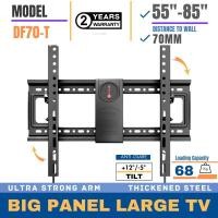 ราคา DF70-T โลหะหนา 55 "-85 "เอียงปรับ Heavy Duty Wall Mount Tv Bracket LED Oled Qled จอแบน Lg Samsung (58006044710)