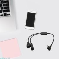 ราคา Redbaiaa 5 Pin Male to 2Female Y Splitter Cable Splitter Cable Micro USB Cable 2 in 1 Adapter (57057097717)
