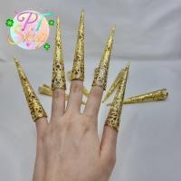 ราคา กรวยเล็บฟ้อน , เล็บฟ้อน ลายทองฉลุ เครื่องประดับเพื่อการแสดง PT Shop (42228122505)