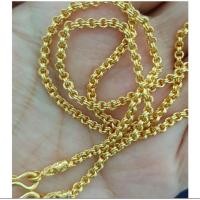 ราคา สร้อยคอทองหุ้มหนัก1บาท ลายห่วงคู่#แถมฟรีตะขอ งานเหมือนจริง (9244511070)
