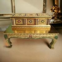 ราคา ตู้พระอภิธรรม กล่องพระธรรม หีบพระอภิธรรม ตู้อภิธรรม หีบใส่คัมภีร์พระมาลัย แบบปิดทอง (ไม่มีเล่ม) (3533269445)