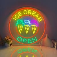 ราคา ไอศกรีมเปิดไฟป้ายนีออนร้านคาเฟ่ตกแต่งผนังป้าย นํา ที่กําหนดเองสําหรับร้านขนมป้ายบาร์ไอศครีมศิลปะนีออนเปิดป้ายต้อนรับ (27329290892)