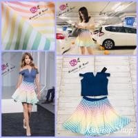 ราคา เซต2ชิ้น เสื้อกับกระโปรง งานป้าย widelia@real (10407352431)