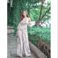 ราคา Set เสื้อครอปเกาะอก + กางเกงขายาว งานป้าย S M L (5033344627)