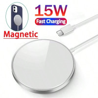 ราคา เครื่องชาร์จไร้สาย, 15W Magnetic Fast Wireless Charger แท่นชาร์จไร้สายสําหรับ IPhone 15 14 13 12 11 8 SE3 SE2 Series, สําหรับ Samsung S23/S22/S21/S20/S10/S9/S8/S7/Note20//9//8 (43467709331)