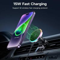ราคา Hoco 2 IN 1 15W Magnetic Charger Car Air Vent Mount Cell Holder Stand With Color Light Samsung Xiao (25083156537)