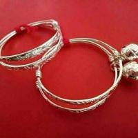 ราคา กำไลข้อมือ กำไลข้อเท้า (ขายยกคู่) น้ำหนัก2สลึง เงินแท้92.5% (4017319486)