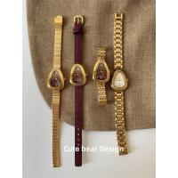 ราคา Vintage Snake Head Shape Dial Ladies Quartz Watch Gold Strap casual Girl นาฬิกาข้อมือ (29028140452)