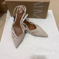 ราคา ZARA2026รองเท้าแตะผู้หญิงสไตล์ใหม่สำหรับฤดูร้อน ออกแบบพื้นแบน toe-covered และสายรัดข้อเท้า breathable (55857789322)