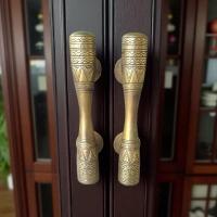 ราคา มือจับประตูทองเหลืองแกะสลัก ทํามัน / มือจับประตูทองเหลืองโบราณ (45655907930)