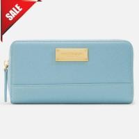 ราคา Morgan กระเป๋าสตางค์ใบยาวสีฟ้า หนังลายSaffiano รุ่น NEW JUNO 01✨แบรนด์แท้✨ (3345729432)