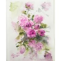 ราคา ภาพดอกกุหลาบสีชมพู ภาพวาดสีน้ำไม่รวมกรอบ ขนาด 14.8 x 21 ซม. ww ของขวัญแทนใจให้คนพิเศษ ของขวัญ ภาพวาด AAA501 (10295049049)