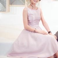 ราคา เดรสสั้นออกงาน ผ้าไหม สีชมพูนม (1406446433)