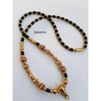 ราคา K044 สร้อยกะลาคั่นทองเลเซอร์ แต่งแบบจัดเต็ม เม็ดทองลงยา 4 เม็ด โชว์หน้า ยาว 24 นิ้ว สร้อยห้อยพระ สร้อยผู้ชาย พระเครื่อง (9202514842)